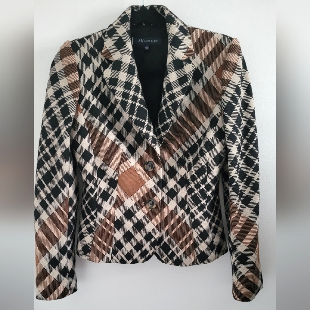 Anne Klein wool plaid blazer - size 4